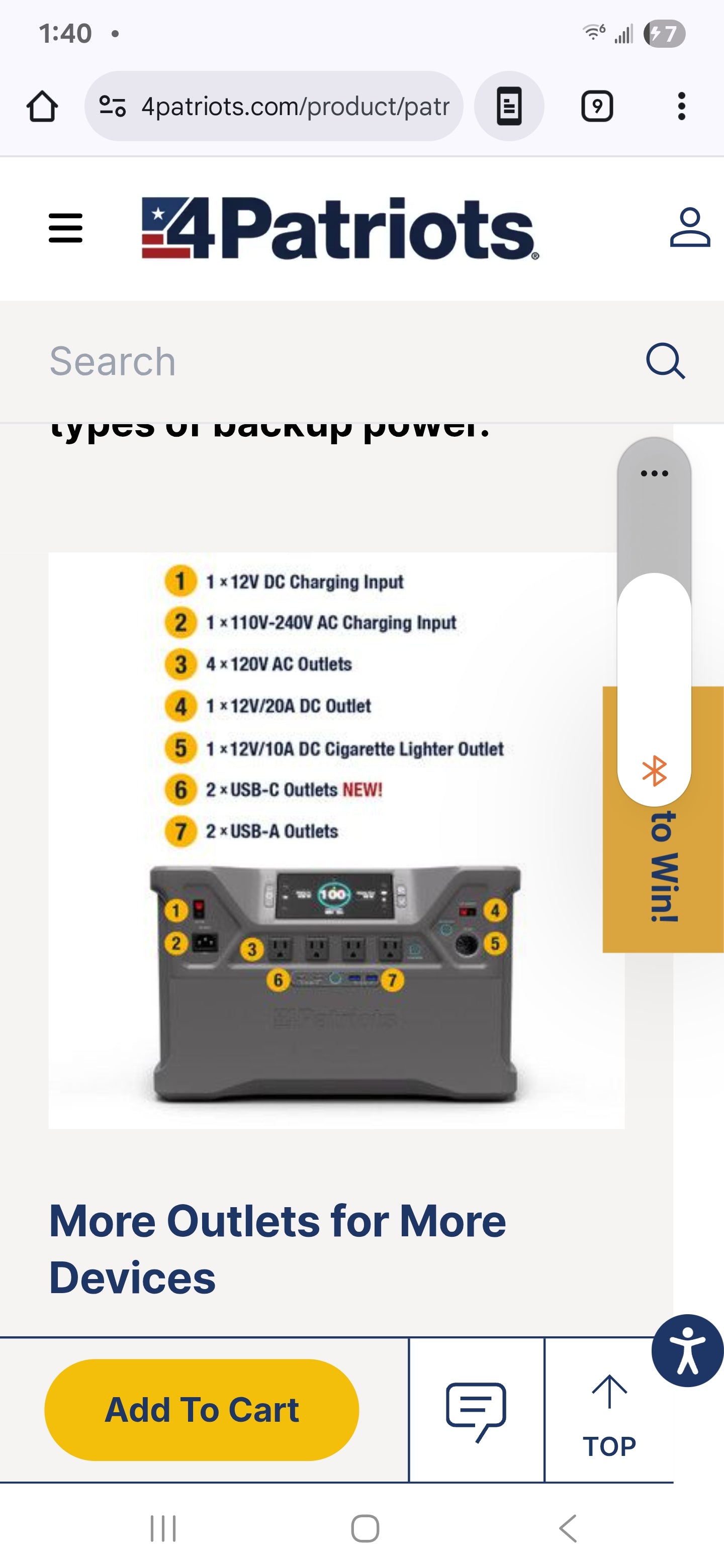 Patriot Power Solar Generator 2000X