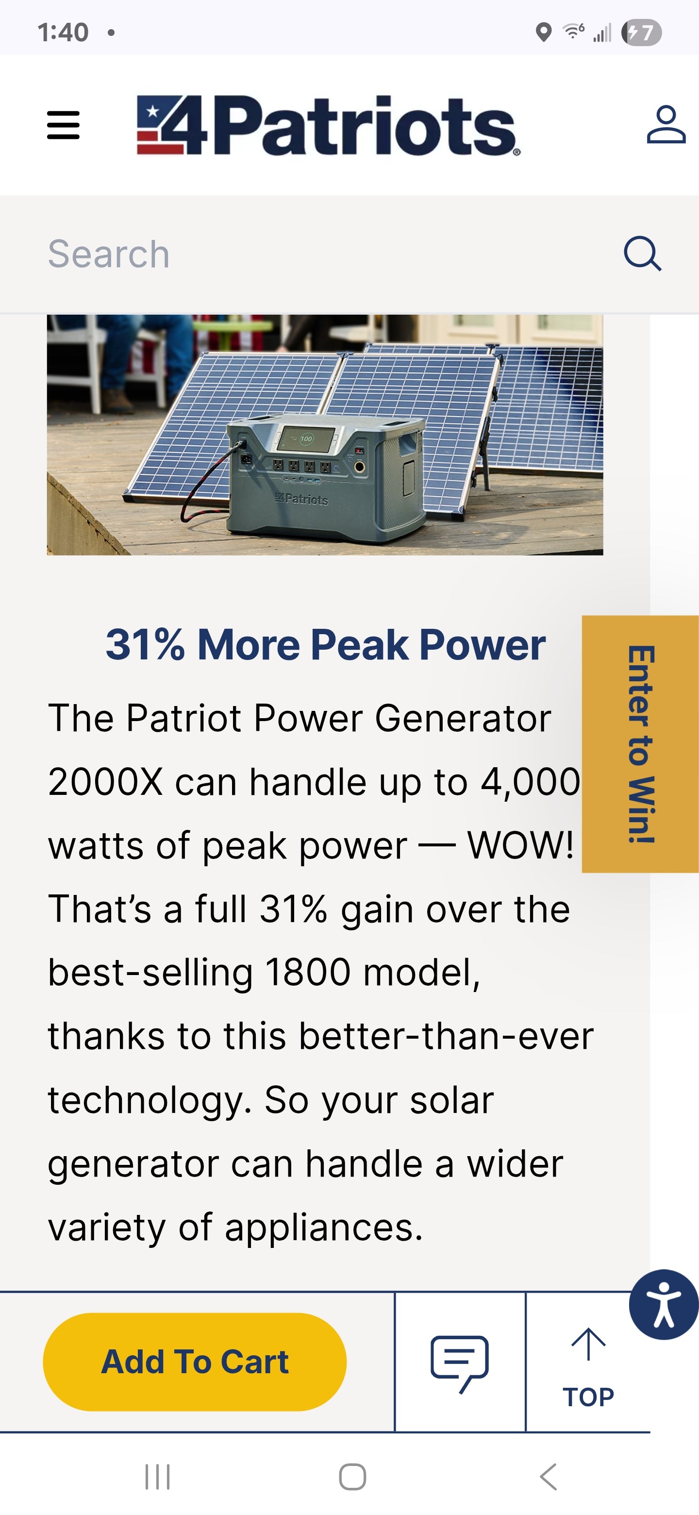 Patriot Power Solar Generator 2000X