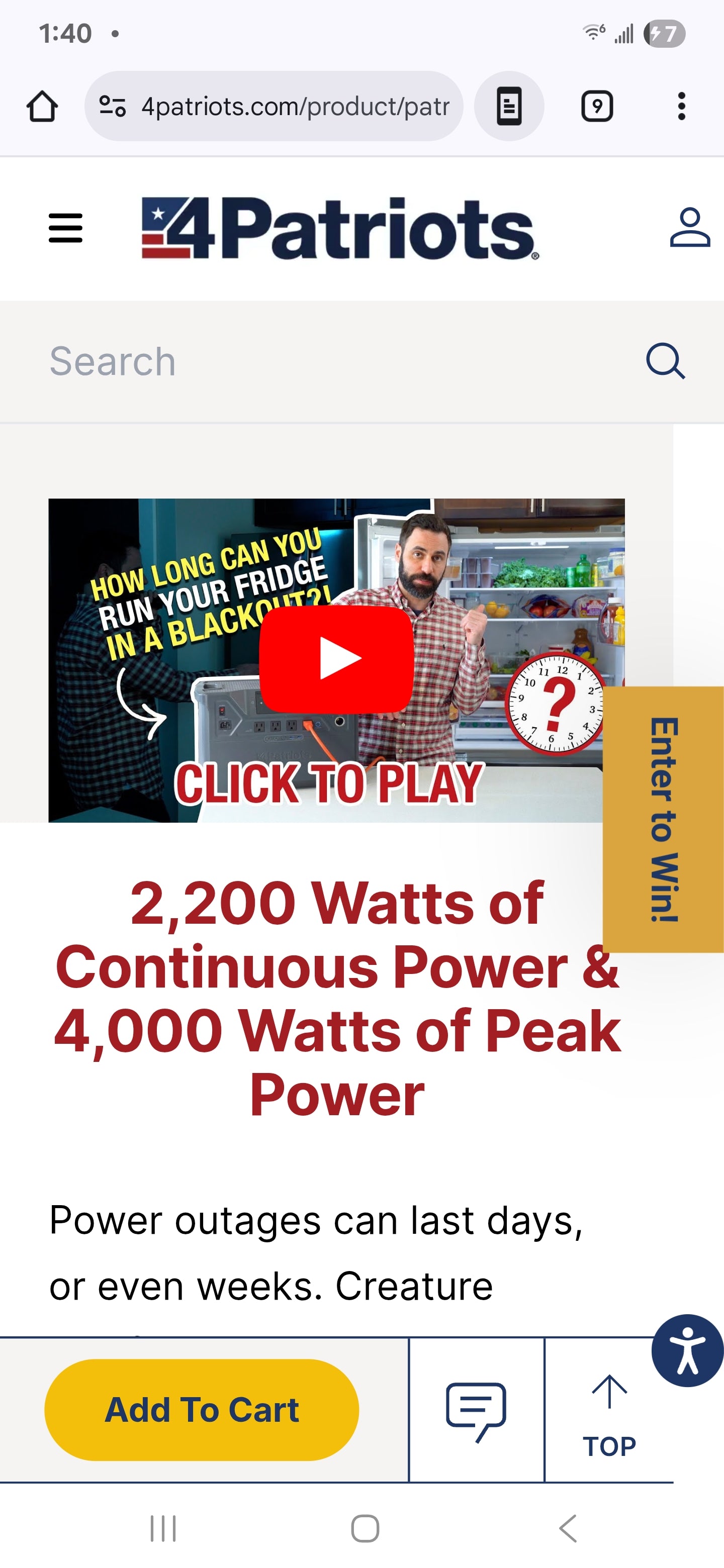 Patriot Power Solar Generator 2000X